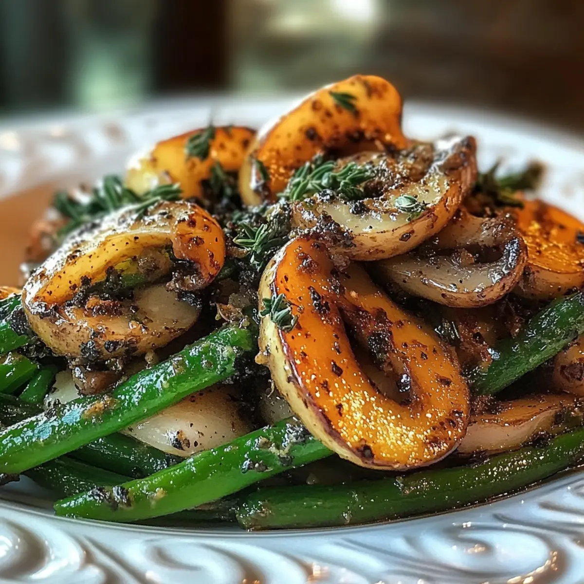 Sautéed Mushrooms and Green Beans