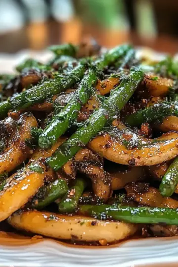 Sautéed Mushrooms and Green Beans