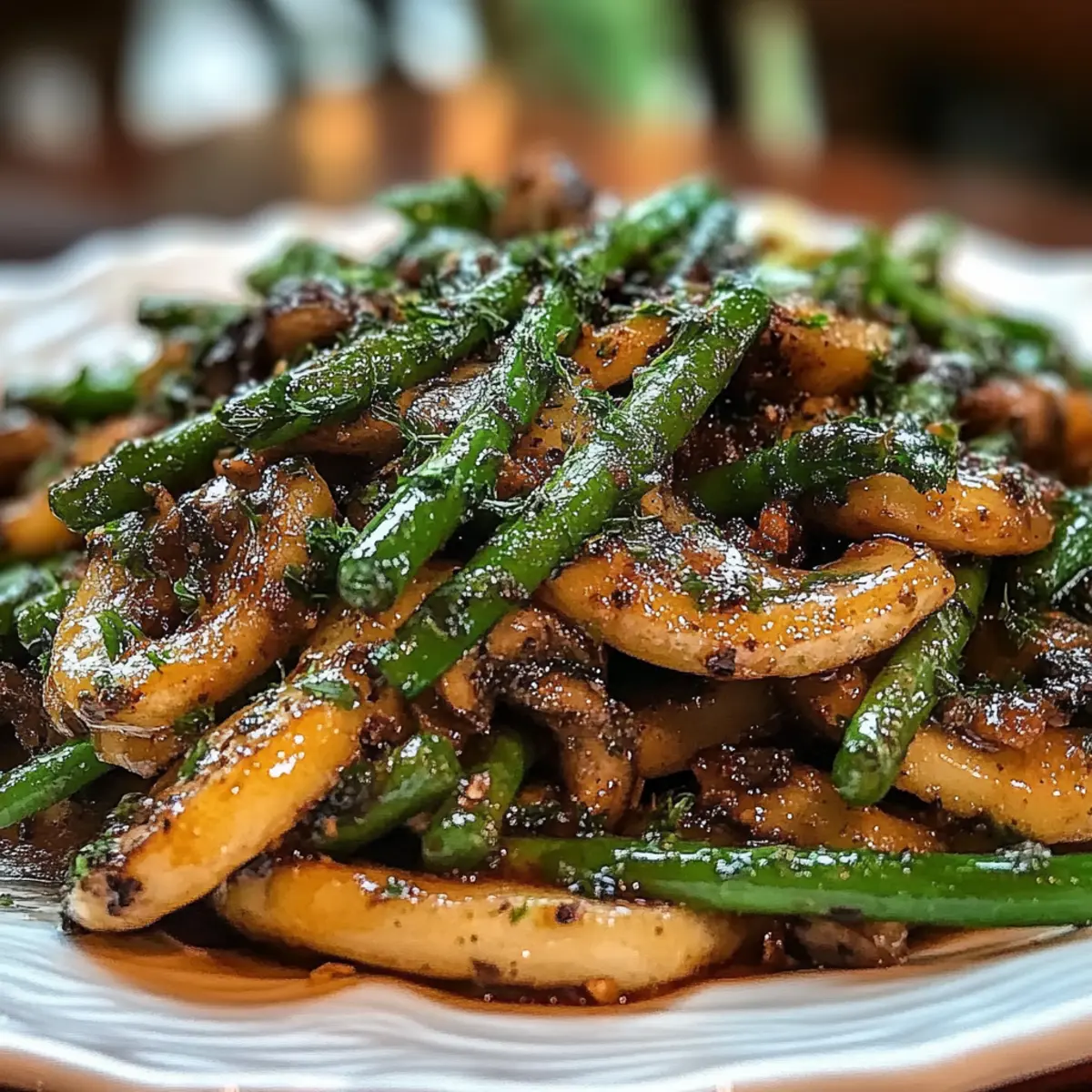 Sautéed Mushrooms and Green Beans