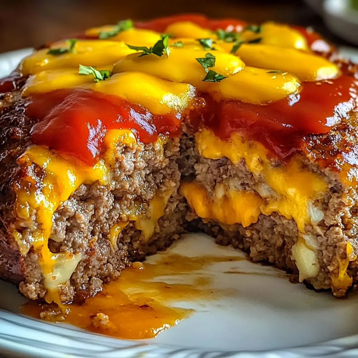 Savory Juicy Baked Cheeseburger Meatloaf