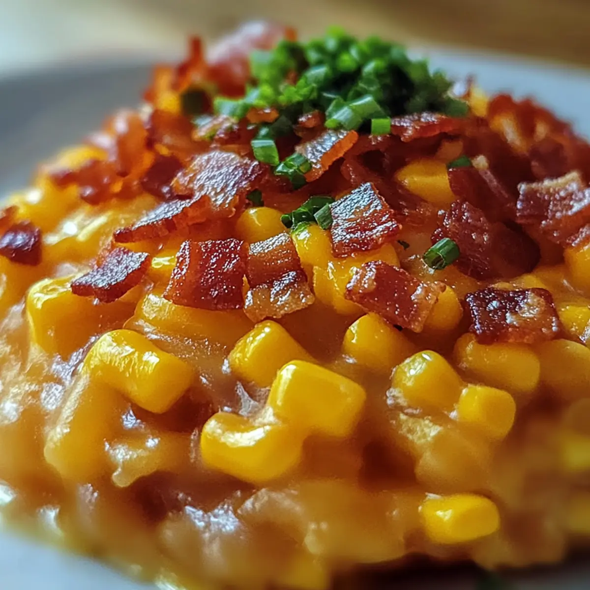 Slow Cooker Cheddar Corn with Bacon