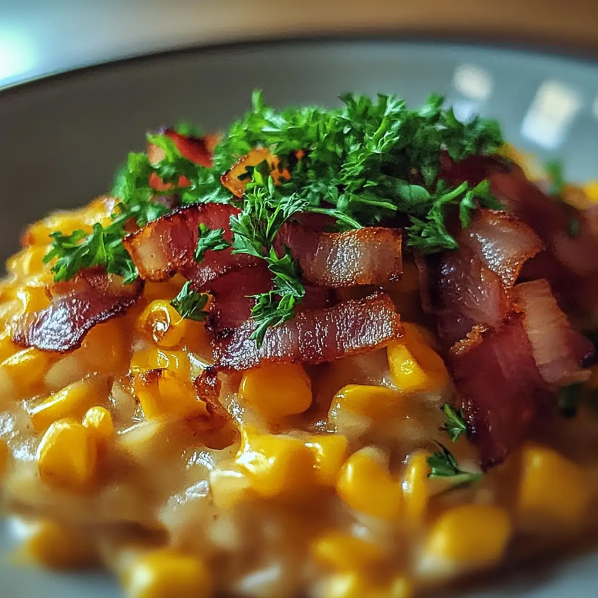 Slow Cooker Cheddar Corn with Bacon