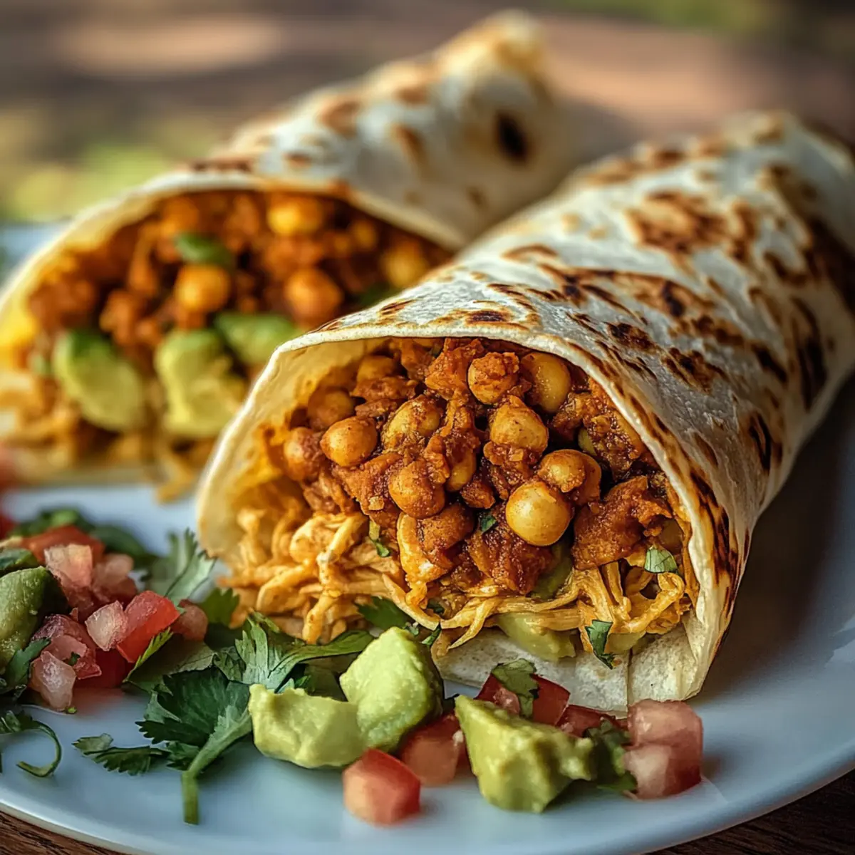 Spicy Chickpea and Avocado Wrap