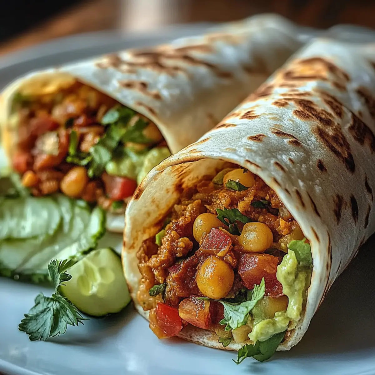 Spicy Chickpea and Avocado Wrap