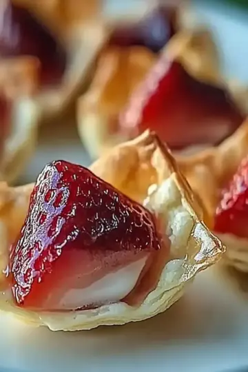 Strawberry Cheesecake Wonton Bites