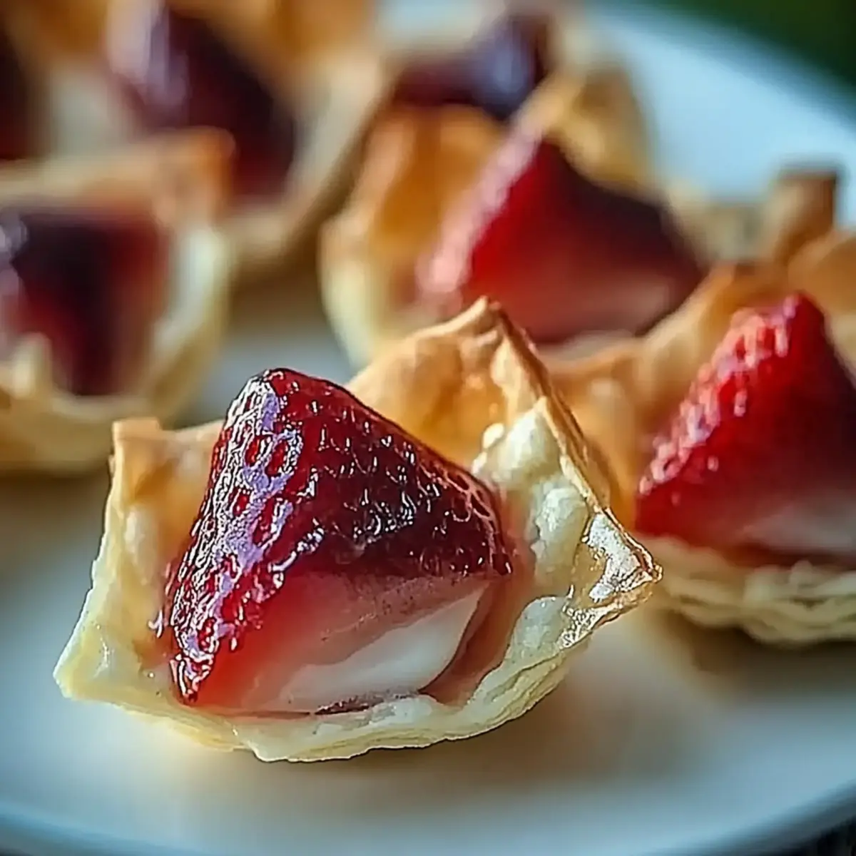 Strawberry Cheesecake Wonton Bites