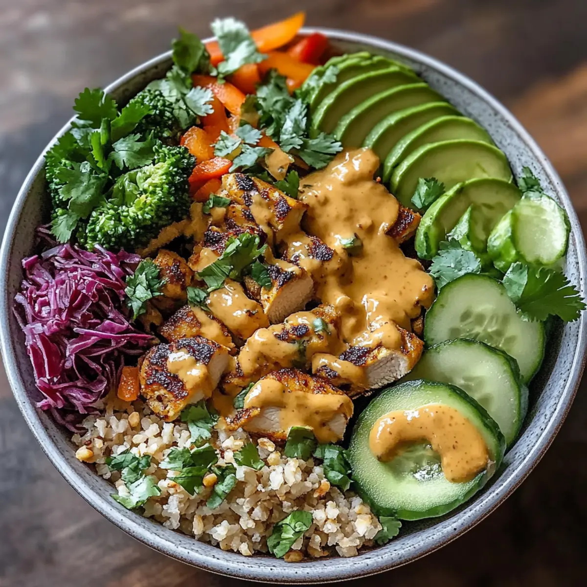 Thai Peanut Chicken Buddha Bowl
