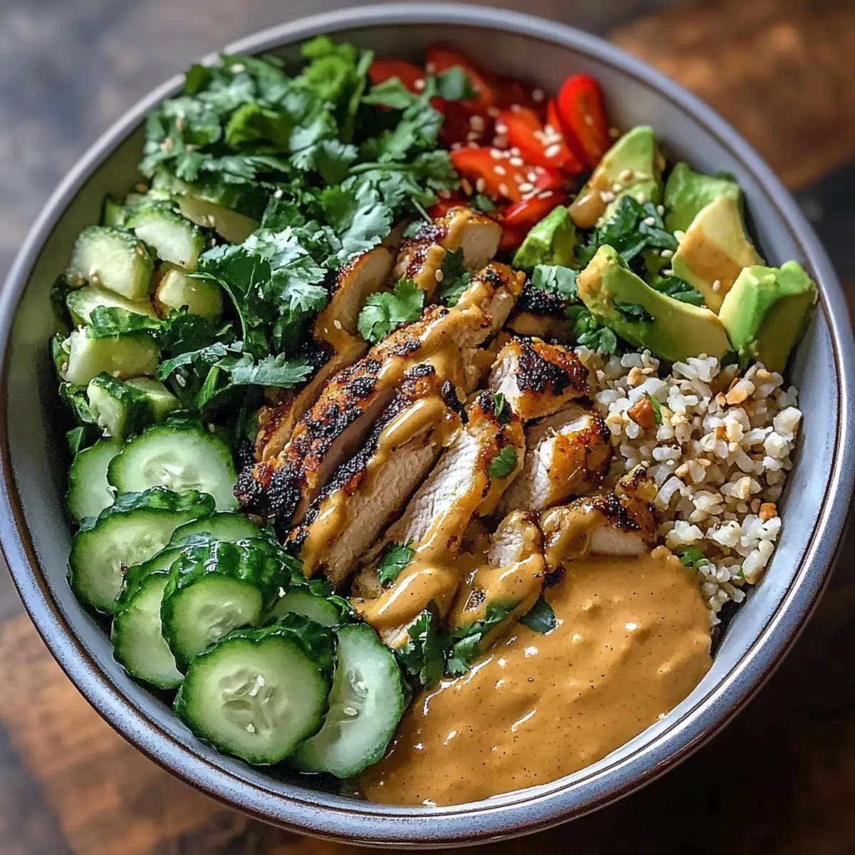 Thai Peanut Chicken Buddha Bowl