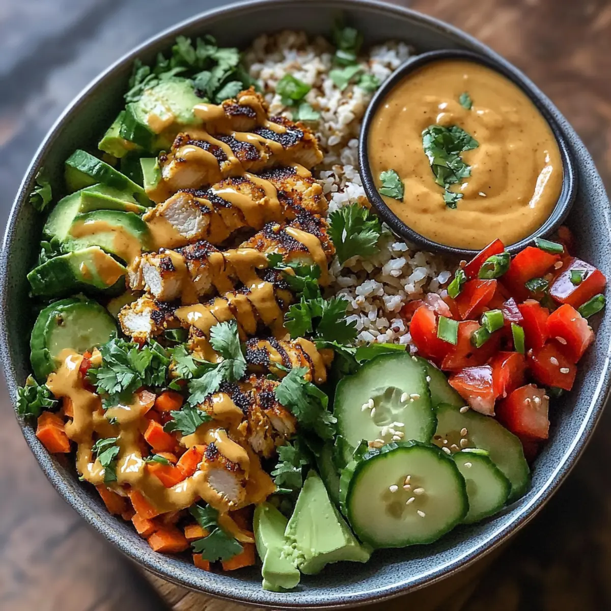 Thai Peanut Chicken Buddha Bowl