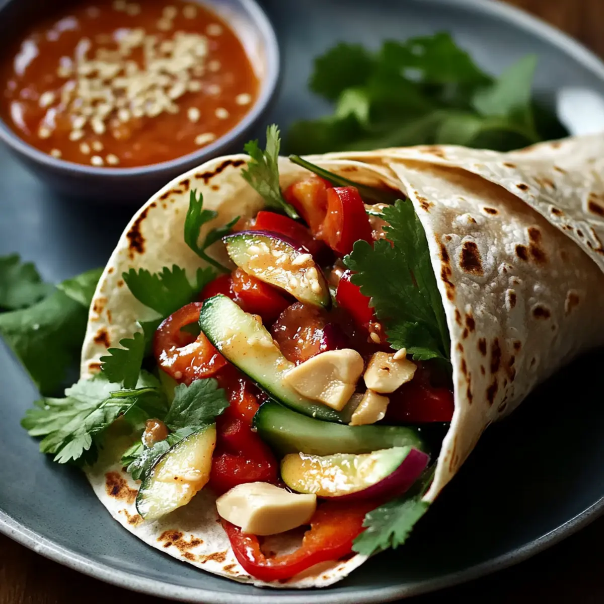 Thai Peanut Chicken Wraps
