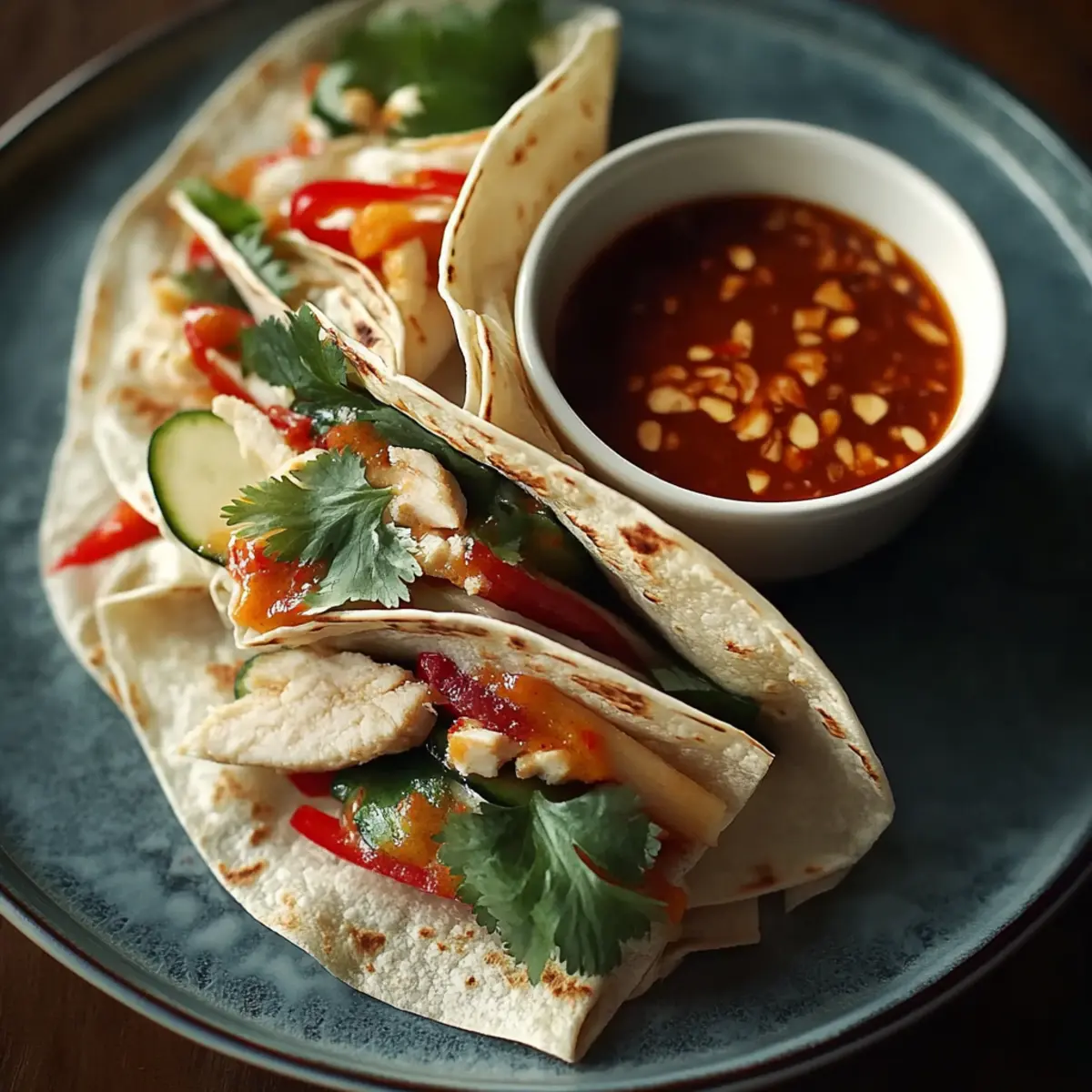 Thai Peanut Chicken Wraps