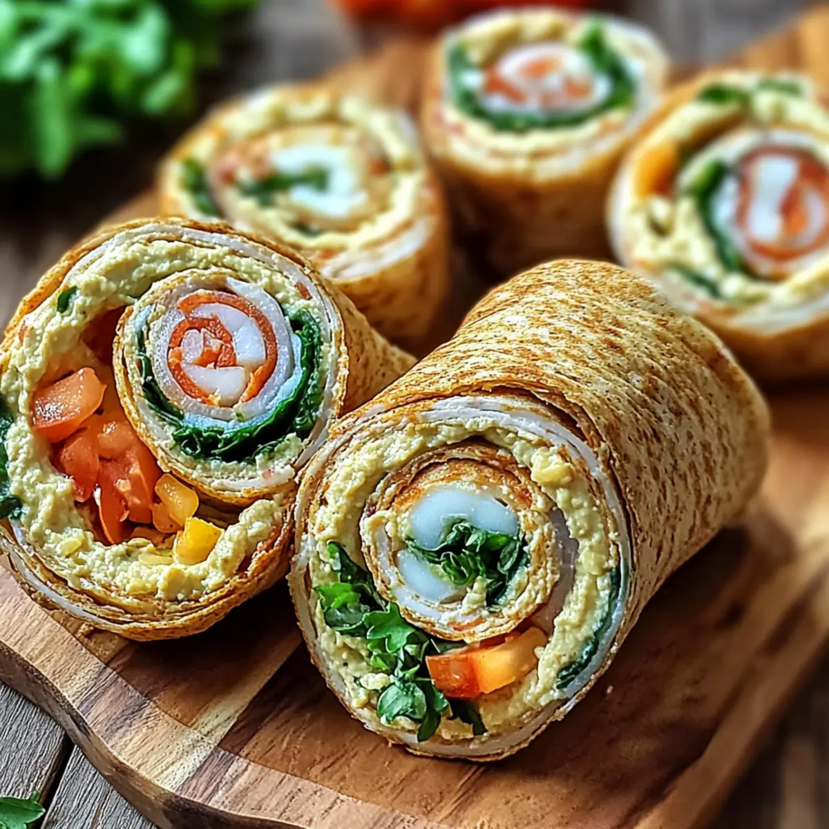 Turkey Hummus Roll Ups