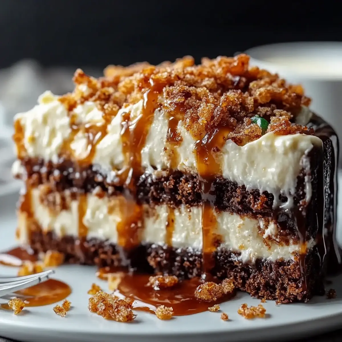 Chocolate Caramel Toffee Crunch Cake