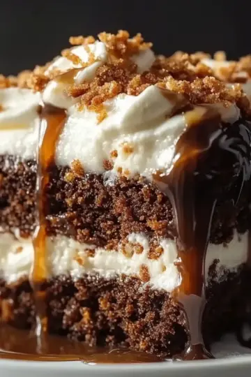 Chocolate Caramel Toffee Crunch Cake
