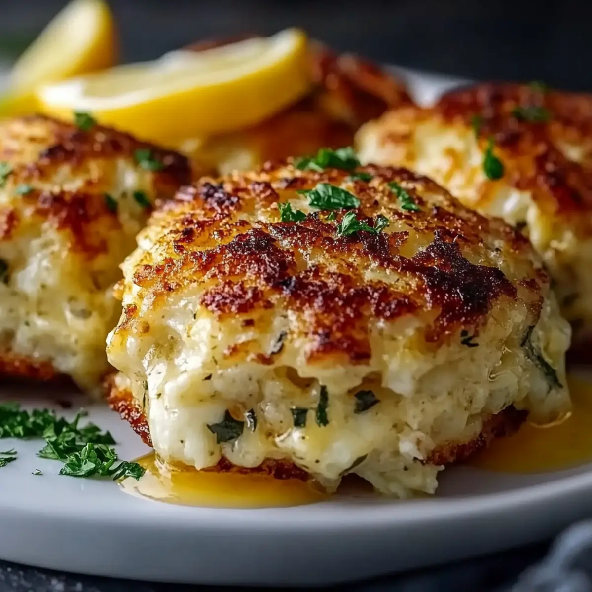 Crab Stuffed Cheddar Bay Biscuits With Lemon Butter Sauce