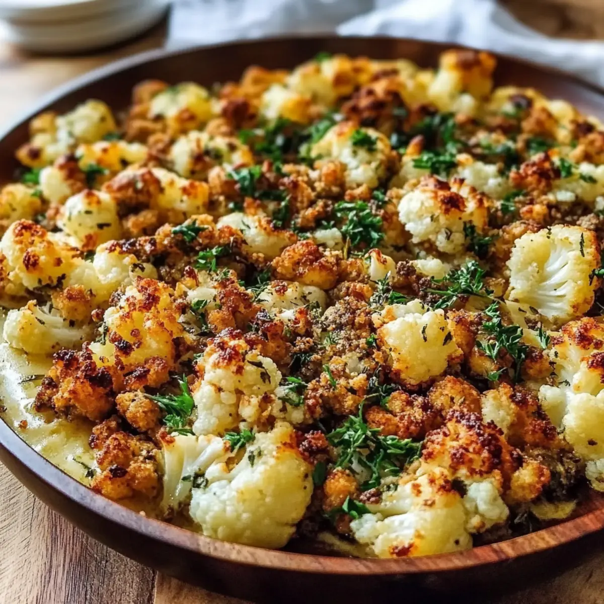 Garlic Butter Ground Turkey With Cauliflower Skillet