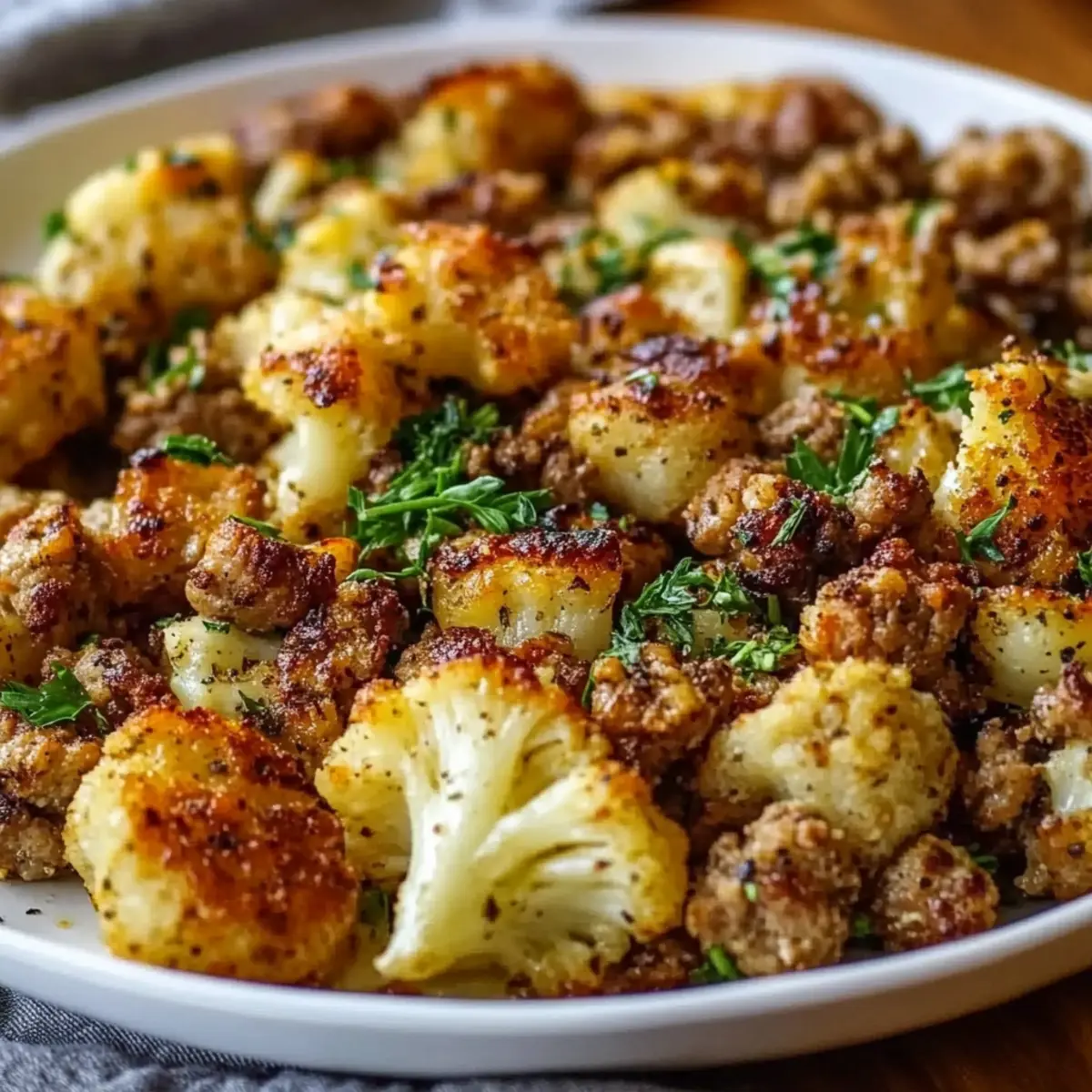 Garlic Butter Ground Turkey With Cauliflower Skillet