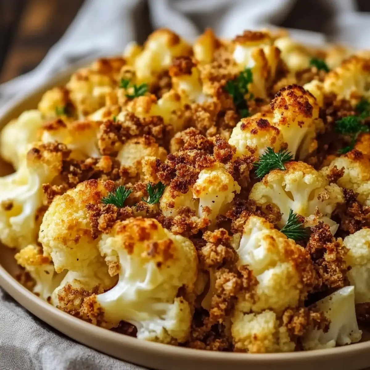 Garlic Butter Ground Turkey With Cauliflower Skillet