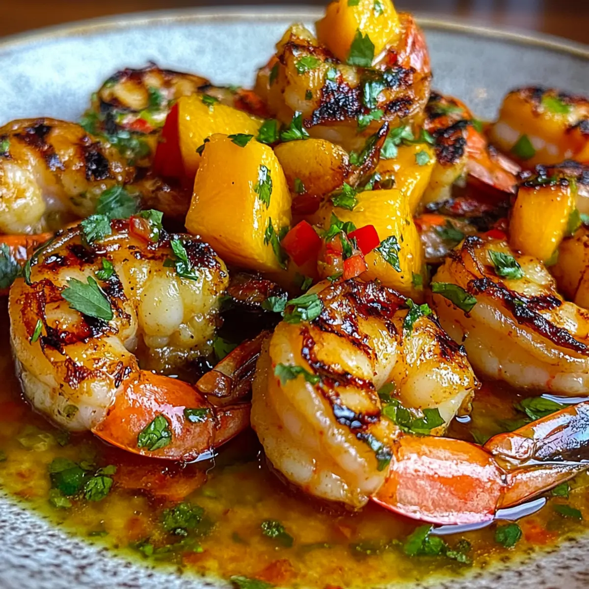 Grilled Shrimp With Spicy Mango Lime Coulis