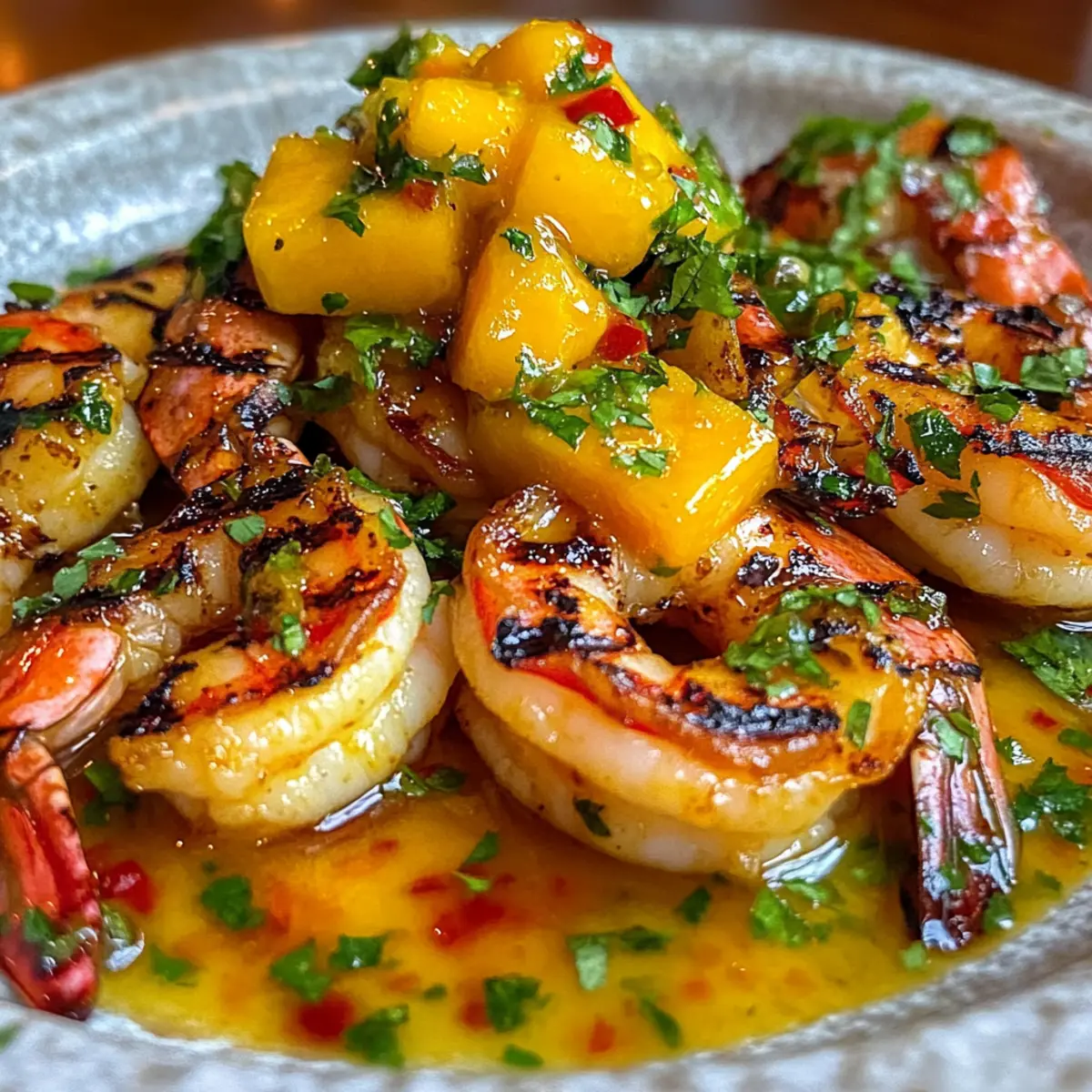 Grilled Shrimp With Spicy Mango Lime Coulis