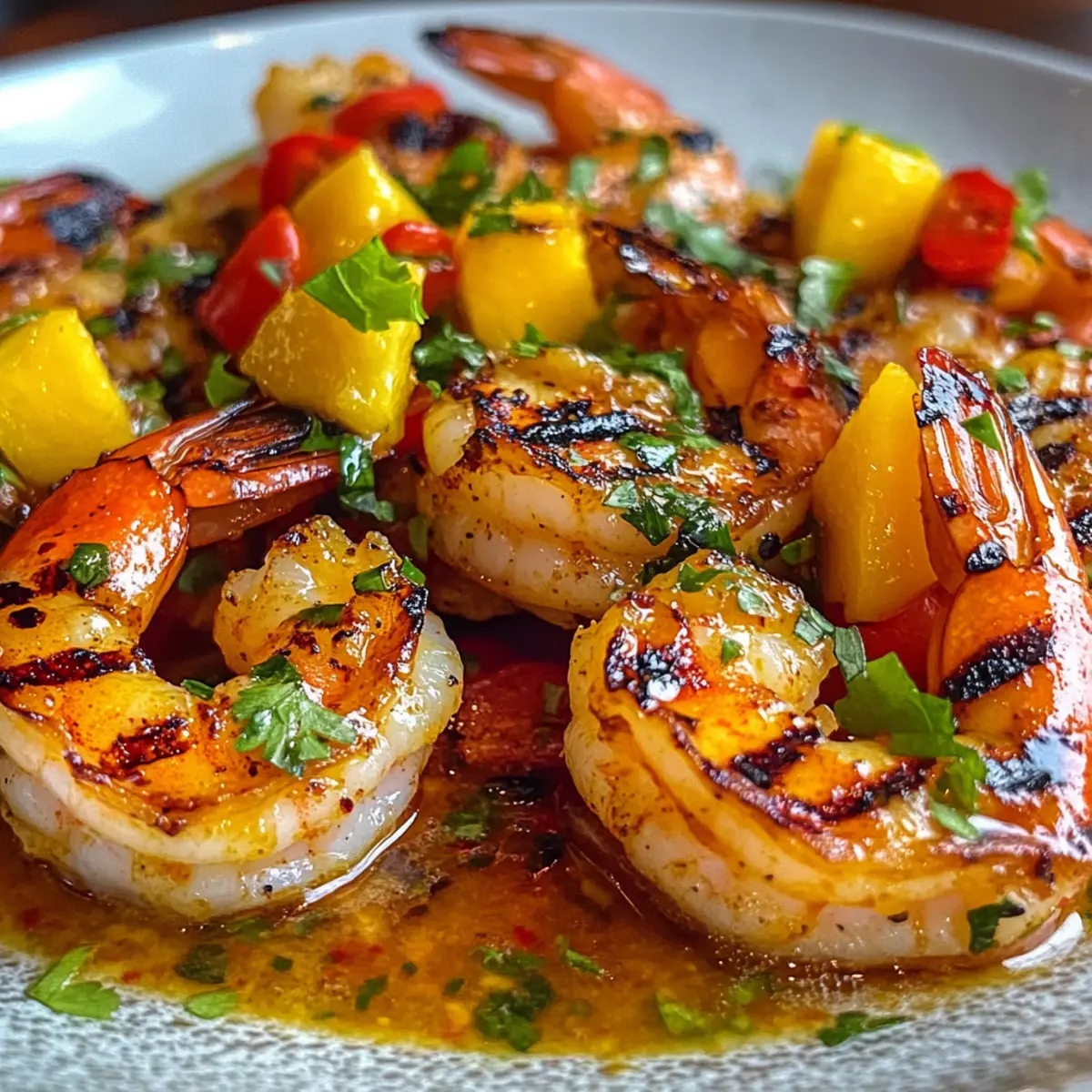 Grilled Shrimp With Spicy Mango Lime Coulis