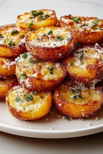 Parmesan Smashed Potatoes with Garlic Dip