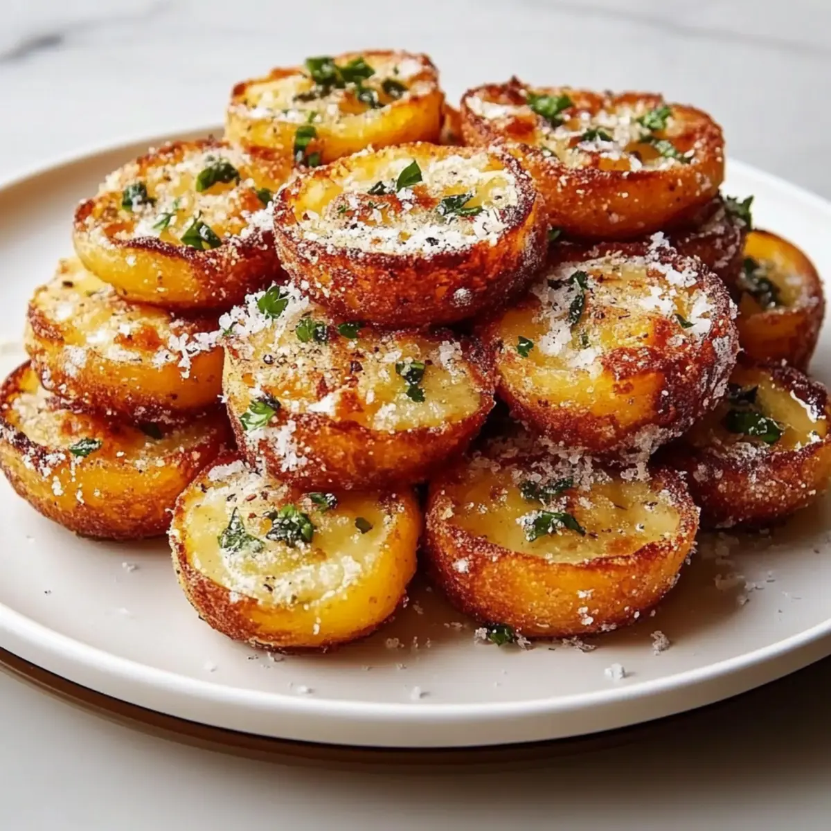 Parmesan Smashed Potatoes with Garlic Dip