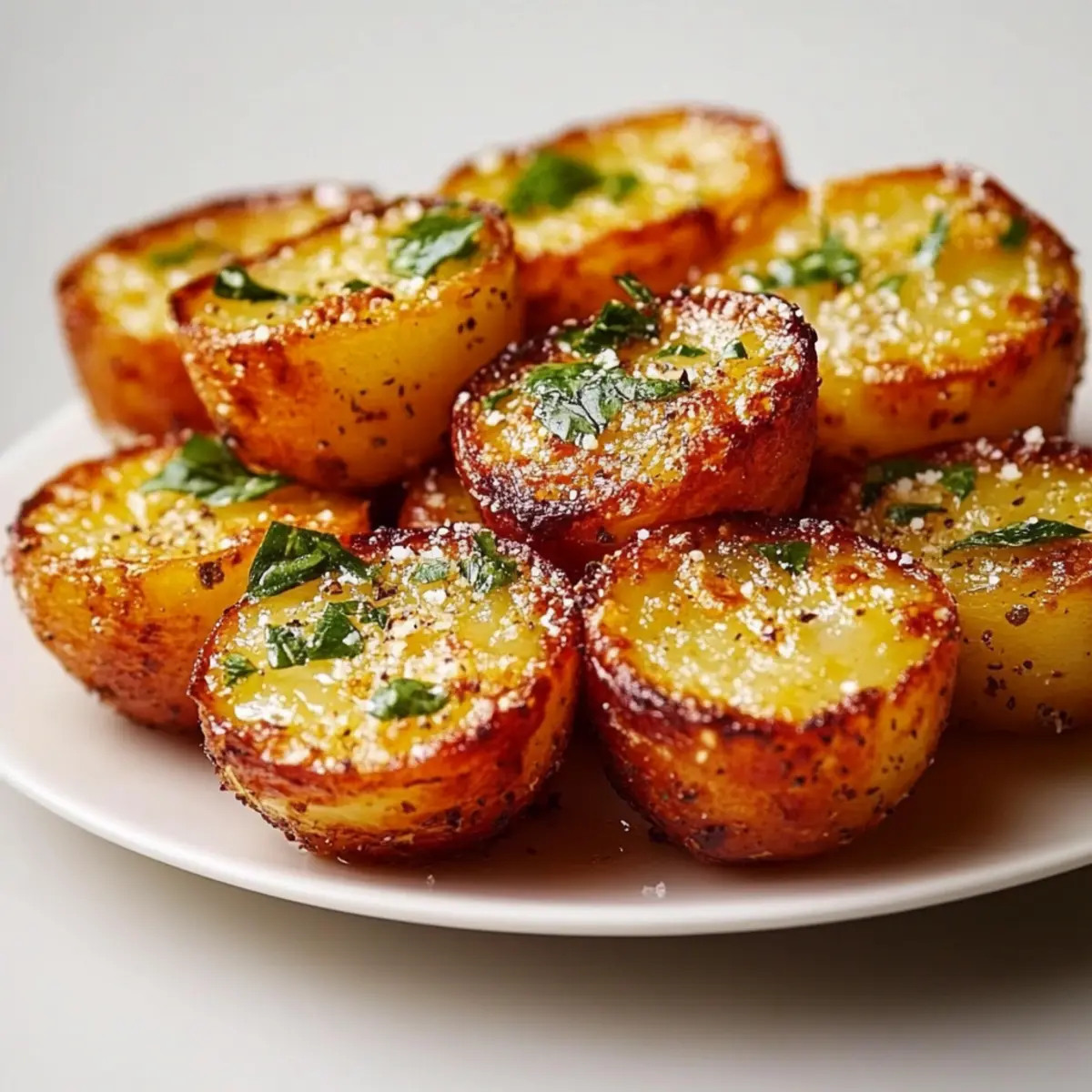 Parmesan Smashed Potatoes with Garlic Dip
