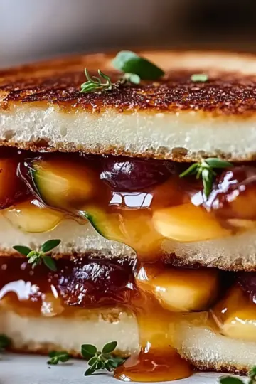Hot Honey Apple Cheddar Beef Bacon Grilled Cheese